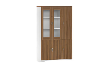 Armadio da ufficio moderno in legno con vetrina e spazio di stoccaggio design elegante