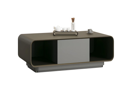 Tavolino da caffè moderno design nero grigio con spazio di archiviazione