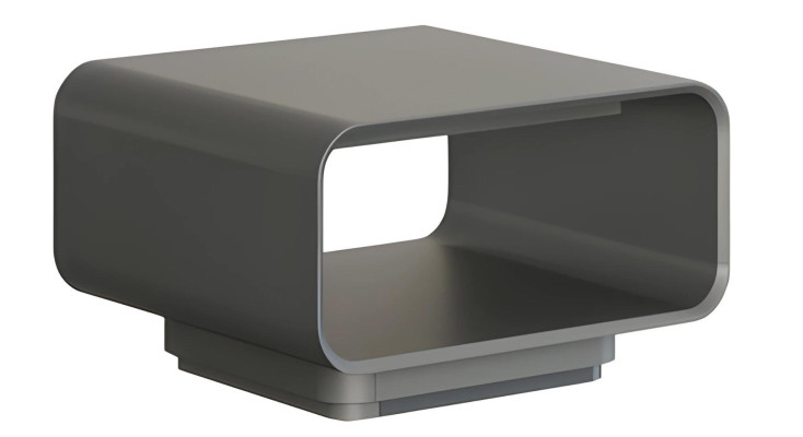 Tavolino da caffè moderno design grigio nero con ripiano aperto stile minimal