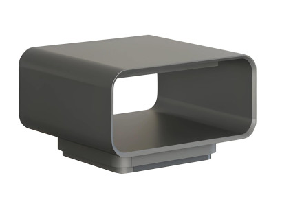 Tavolino da caffè moderno design grigio nero con ripiano aperto stile minimal