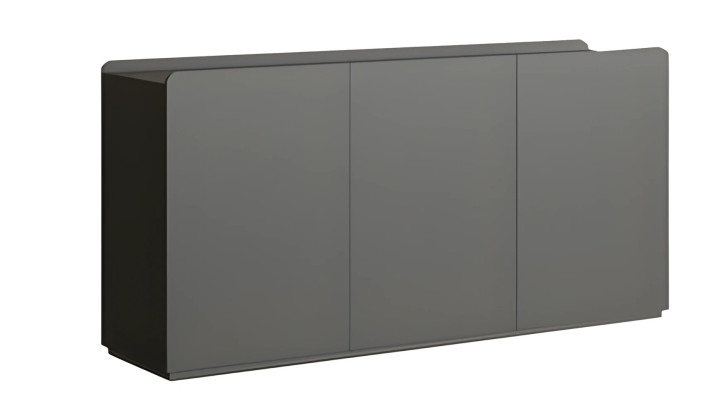 Sideboard moderno grigio senza maniglie design minimalista