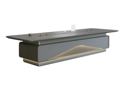 Tavolo da conferenza illuminato a LED con connessioni tecniche