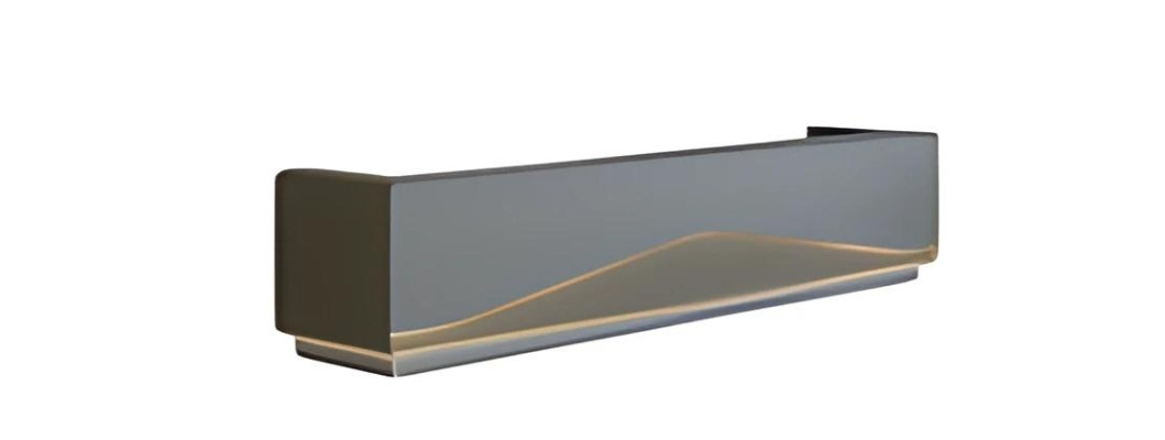 Reception desk modern gray black LED lighting design minimal luxury