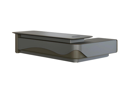 Scrivania moderna grigia nera design spazio di archiviazione effetto onda lusso