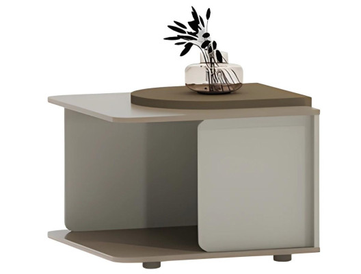 Tavolino da caffè moderno beige e marrone con ripiano per design soggiorno