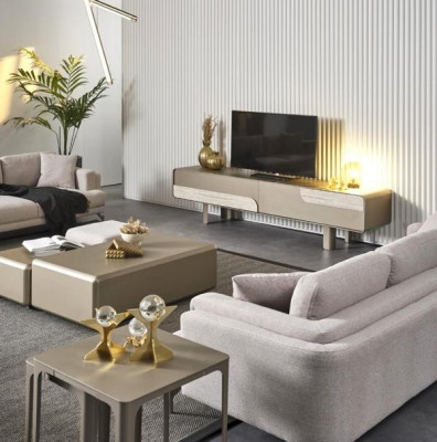 Mobile TV moderno in legno beige