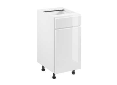 Armadio da cucina con cassetti e ripiani sottobanco bianco