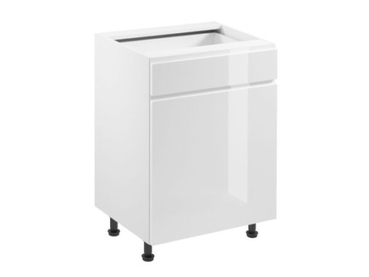 Mobile da cucina con cassetto e ripiani lucidi