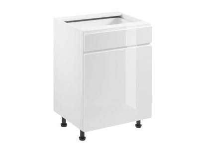 Mobile da cucina con cassetto e ripiani lucidi