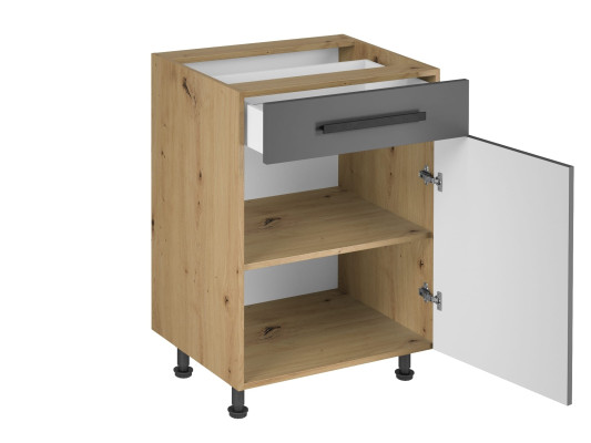 Mobile da cucina con cassetto e ripiani interni