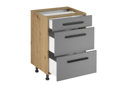 Mobile da cucina con cassetti in legno