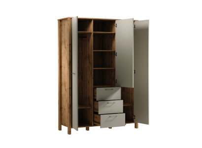 Armadio guardaroba con appendiabiti ripiani cassetti