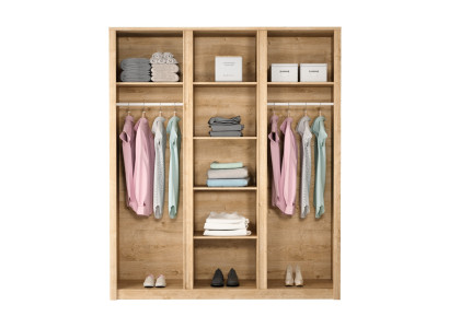 Armadio moderno in tessuto con 2 barre per vestiti