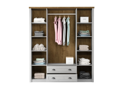 Armadio guardaroba armadio in tessuto con cassetti e barra per abiti