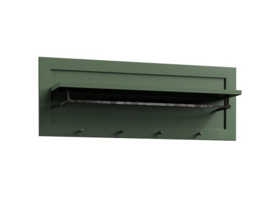 Appendiabiti da parete con ripiano e barra per vestiti