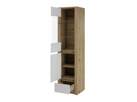 Armadio vetrina buffet scaffale con frontale in vetro e ripiani in vetro