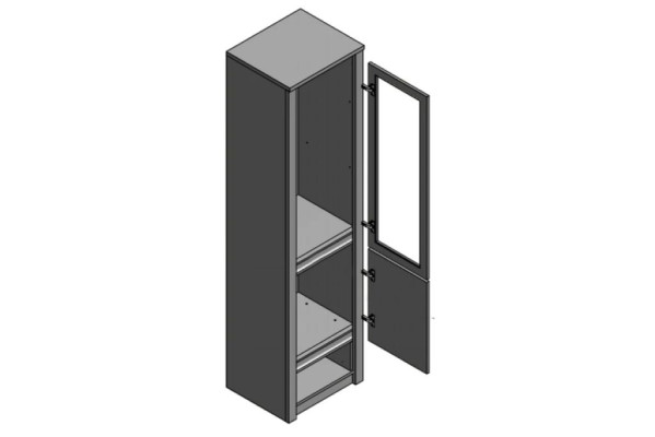 Armadio vetrina in legno grigio stile moderno ed elegante