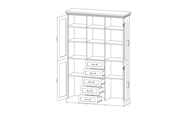 Armadio da cucina credenza scaffale vetrina con cassetti grande
