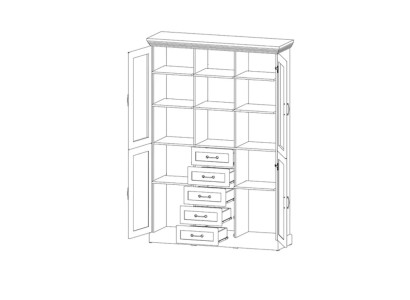 Armadio da cucina credenza scaffale vetrina con cassetti grande