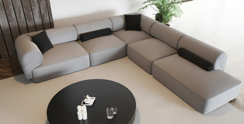Divano angolare in design moderno e stiloso per il comfort del soggiorno