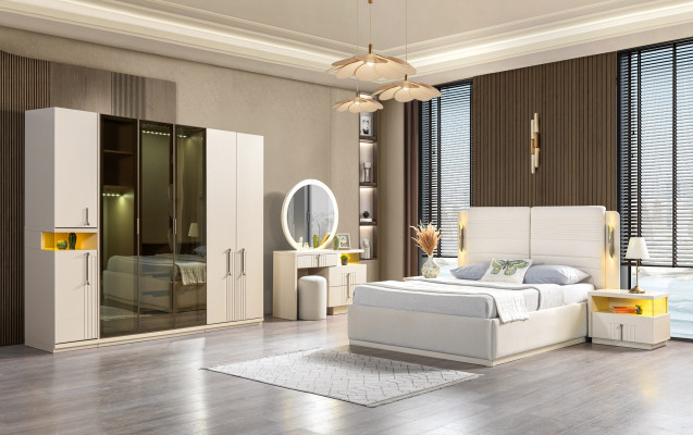 Set completo camera da letto moderno letto armadio comodini