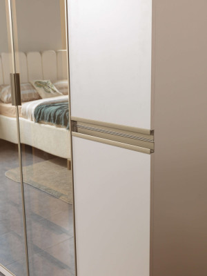 Armadio angolare moderno in vetro satinato grande design