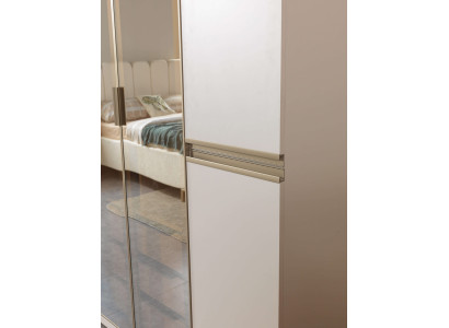 Armadio angolare moderno in vetro satinato grande design