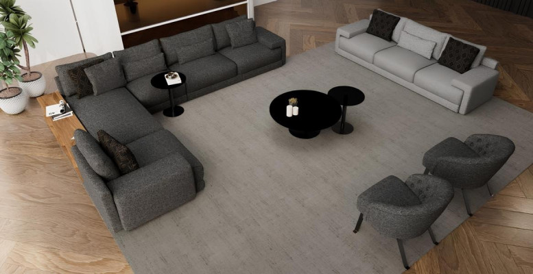 Divano angolare con poltrona x2 in elegante design armonia di design e comfort