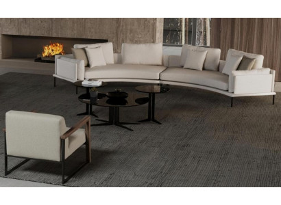 Divano con poltrona per il soggiorno Estetica del comfort in ogni linea