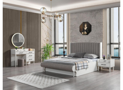 Camera da letto completa moderna 5 pz. Letto comodini armadio