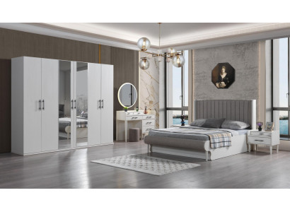 Camera da letto completa 6 pezzi letto armadio comodini moderno