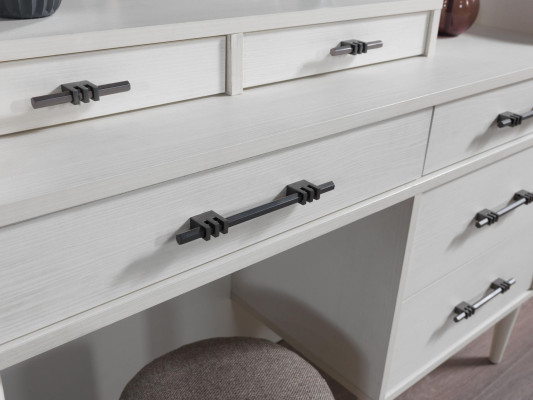 Toeletta moderna in legno per camera da letto con specchio