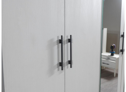 Armadio da letto bianco 254 cm moderno mobili di stoccaggio bianchi