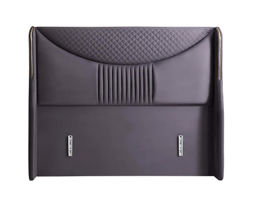 Letto moderno grigio con materasso in tessuto e legno