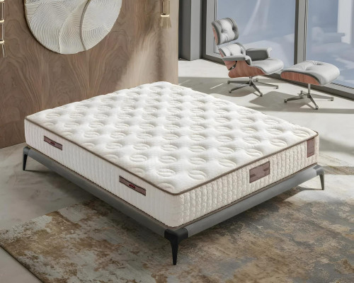 Letto bianco elegante con materasso in design moderno