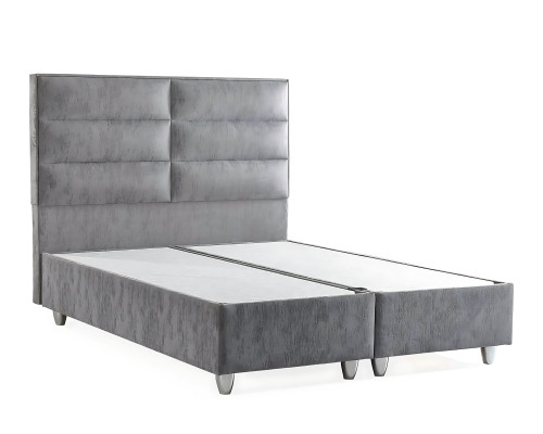 Letto imbottito grigio con materasso Letto in tessuto moderno