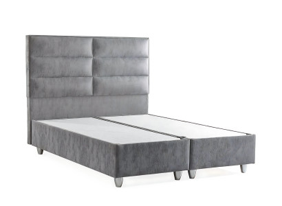 Letto imbottito grigio con materasso Letto in tessuto moderno