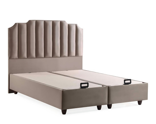 Letto elegante con materasso in tessuto beige per moderno