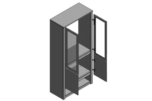 Vetrina buffet da cucina con cassetto e ripiani in vetro