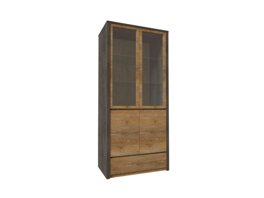 Vetrina buffet da cucina con cassetto e ripiani in vetro