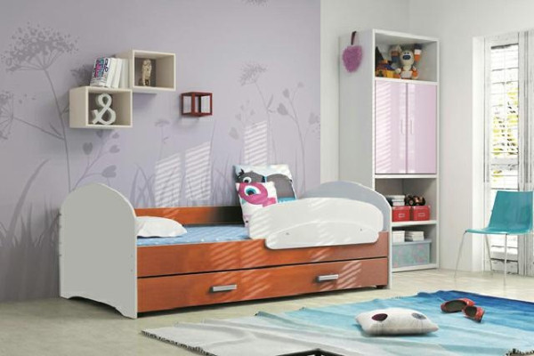 LETTO PER BAMBINI LETTO GIOVANILE LETTO LETTI Legno massello Legno naturale CON CASSETTO LETTO LUKI TS