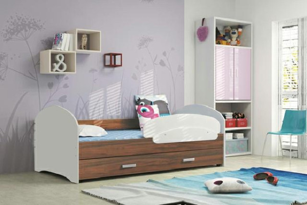 LETTO PER BAMBINI LETTO GIOVANILE LETTO LETTI Legno massello Legno naturale CON CASSETTO LETTO LUKI TS