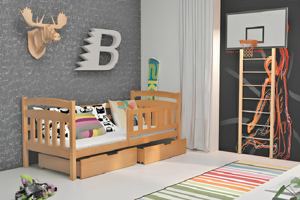 LETTO PER BAMBINI Letto per bambini con materassi LETTO GIOVANILE CON CASSETTO KACPER 1