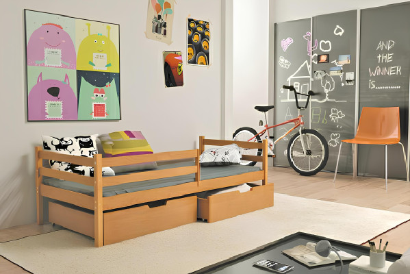Letto per bambini Letto per giovani + Contenitore Letto in legno massello Letti in legno vero Letti per bambini
