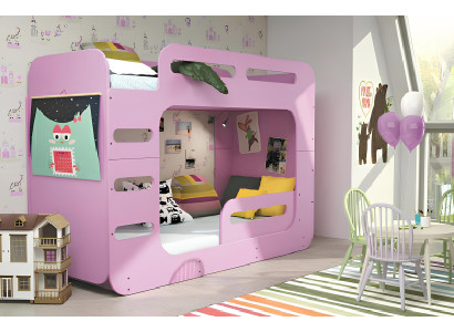 Letto per bambini letto a castello letto a soppalco letto per giovani letti rosa legno immediato