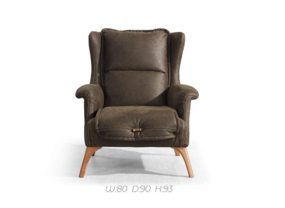 Poltrona morbida a un posto in pelle scamosciata nera.