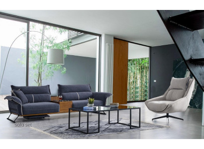 Set di divani di lusso composto da divani da 4 posti + 1, divano, poltrone e stoffa 2 pezzi.