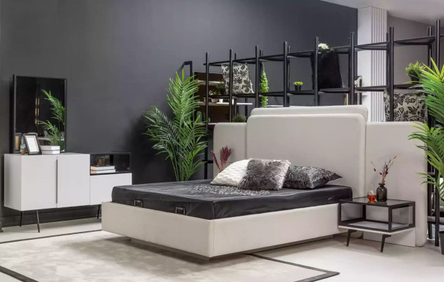 Esclusiva cassettiera minimalista per la camera da letto in stile moderno.