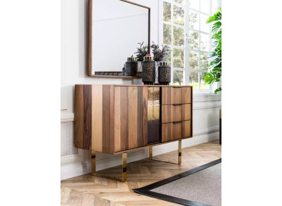 Lussuoso comò con specchio per la camera da letto in stile moderno.