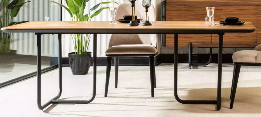 Mobili Tavoli da pranzo 220x100 cm Tavolo da pranzo di lusso Tavolo in legno Tavoli da pranzo